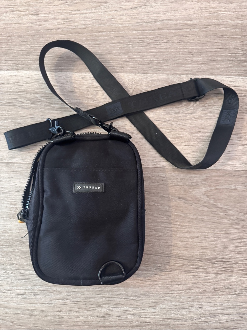 Thread Wallet Black Crossbody Bag with Adjustable Strap - Picture 2 of 3